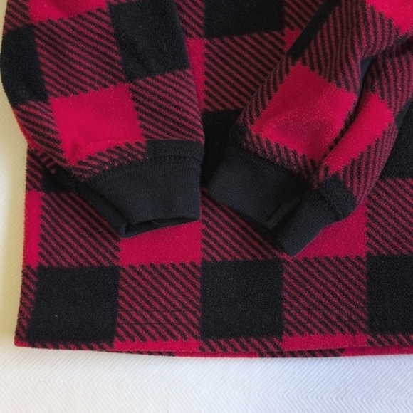 carter's buffalo check fleece popover sweatshirt 18 months baby unisex - Picture 3 of 5